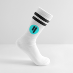 Qubic Logo (Original) - Tennissocken Premium - Weiß/Schwarz