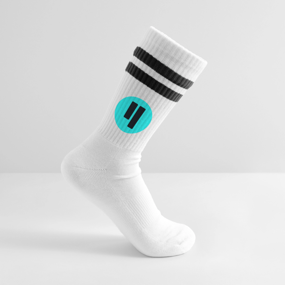 Qubic Logo (Original) - Tennissocken Premium - Weiß/Schwarz