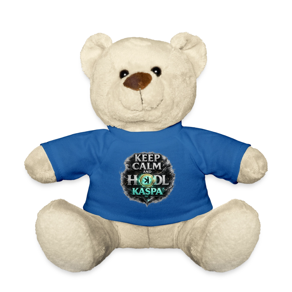 Keep Calm and Hodl Kaspa (Fan-Art) - Teddybär - Königsblau