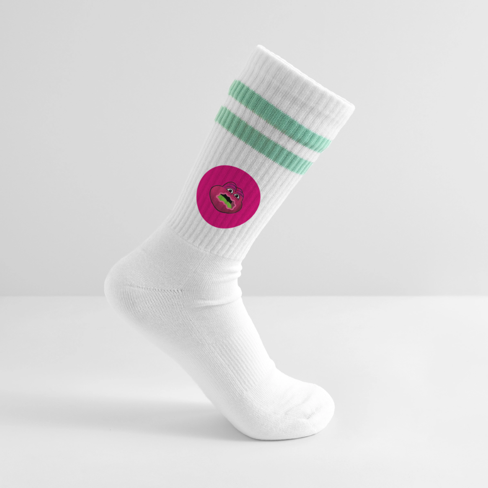 Jerry The Turtle Logo (Remix-Design) - Tennissocken Premium - Weiß/Mint