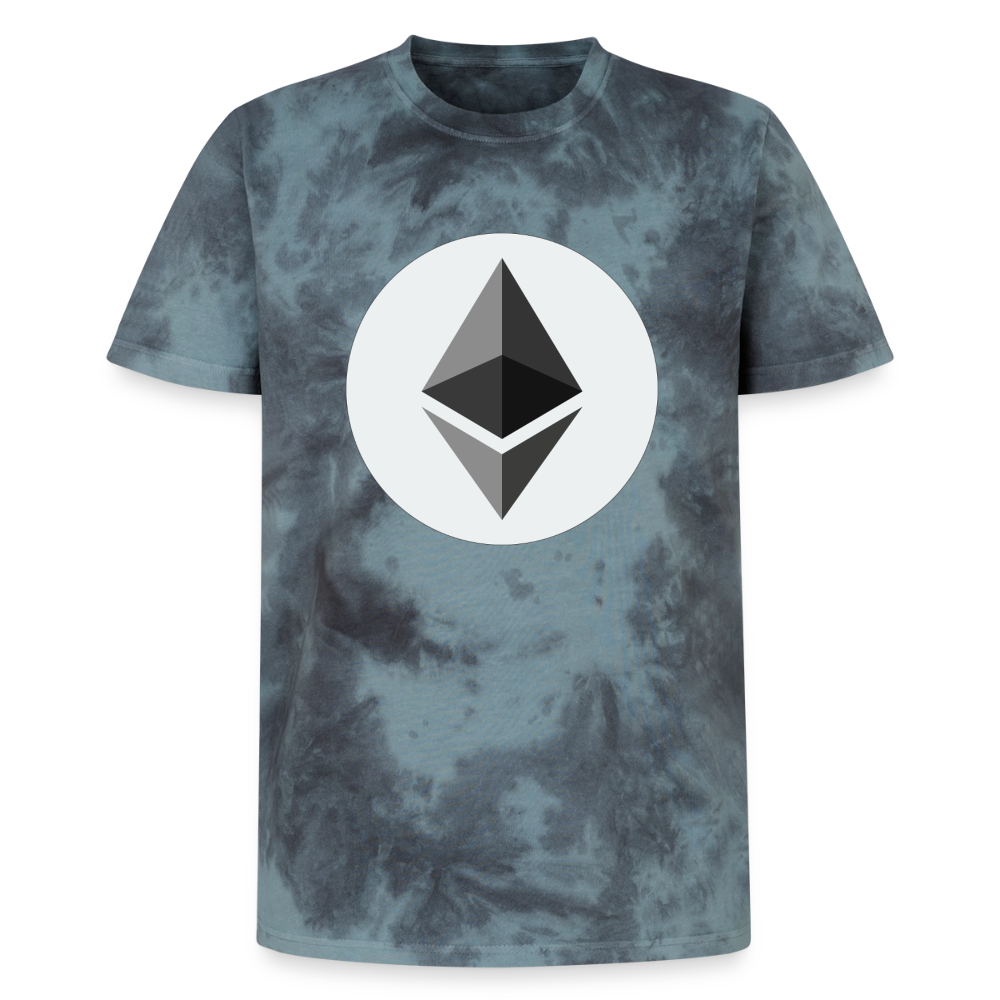 Ethereum Logo (Original) - Unisex T-Shirt Premium Tie Dye - Schwarz/Blau