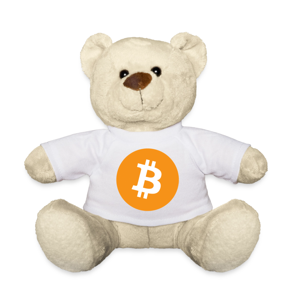 Bitcoin Logo (Original) - Teddybär - Weiß