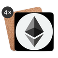 Ethereum Logo (Original) - Untersetzer (4er-Set) - Weiß