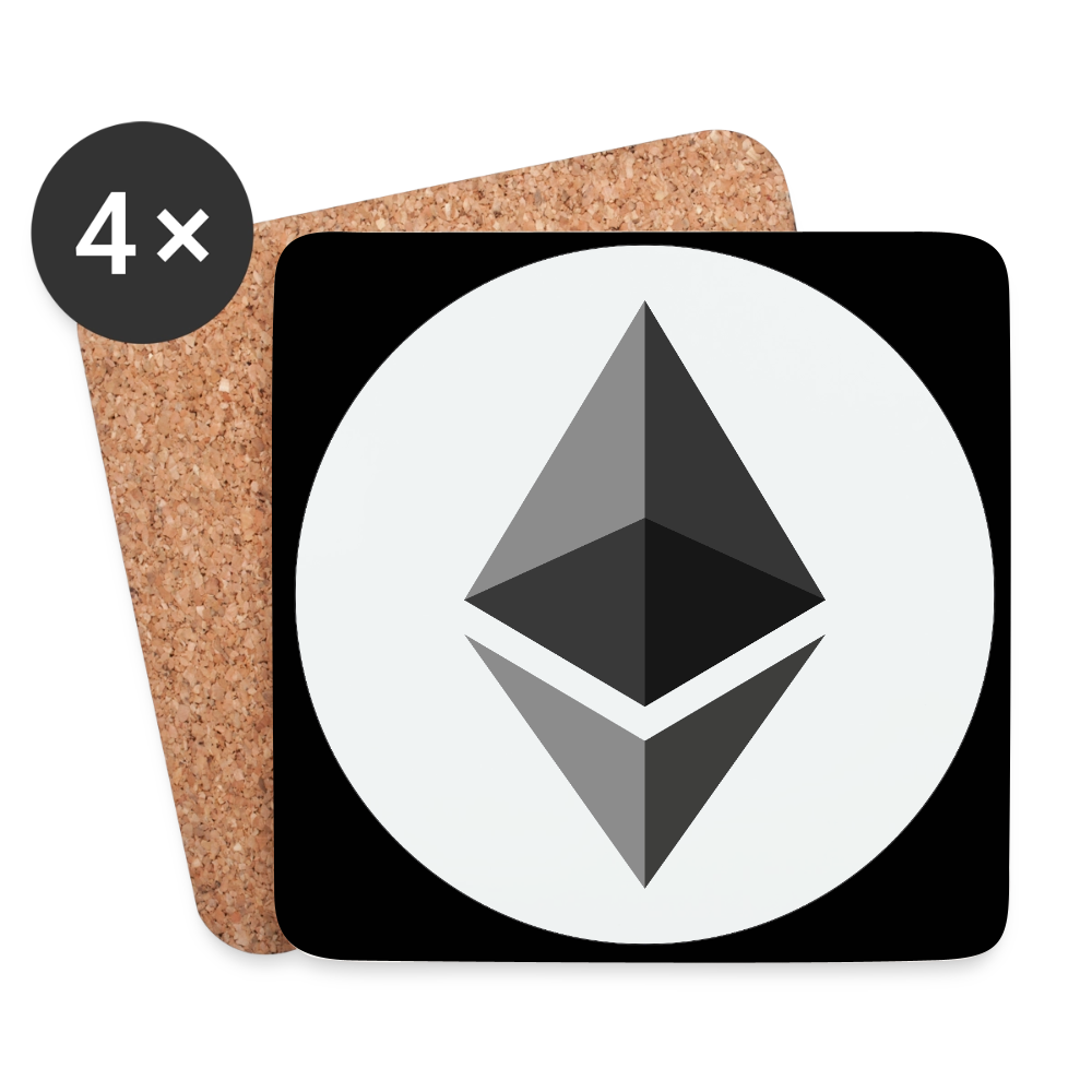 Ethereum Logo (Original) - Untersetzer (4er-Set) - Weiß