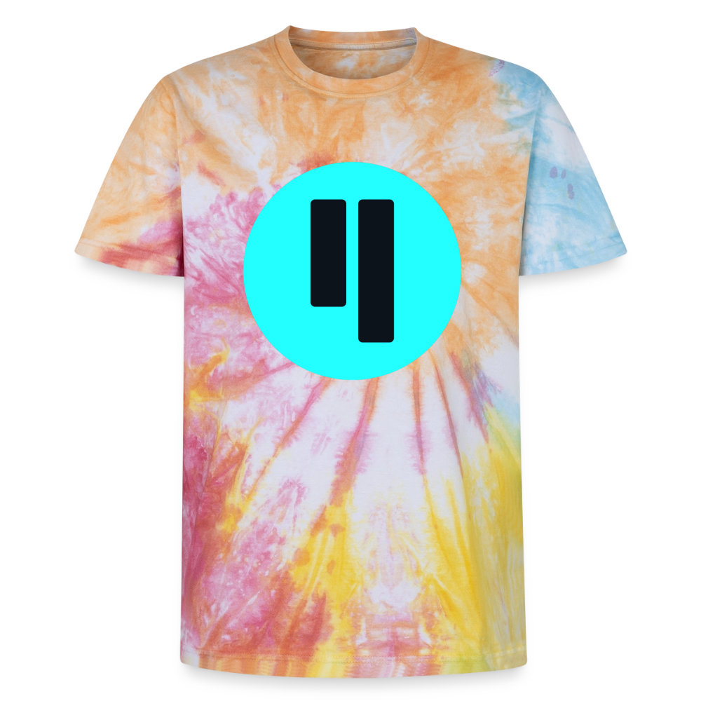 Qubic Logo (Original) - Unisex T-Shirt Premium Tie Dye - Regenbogen-Spirale