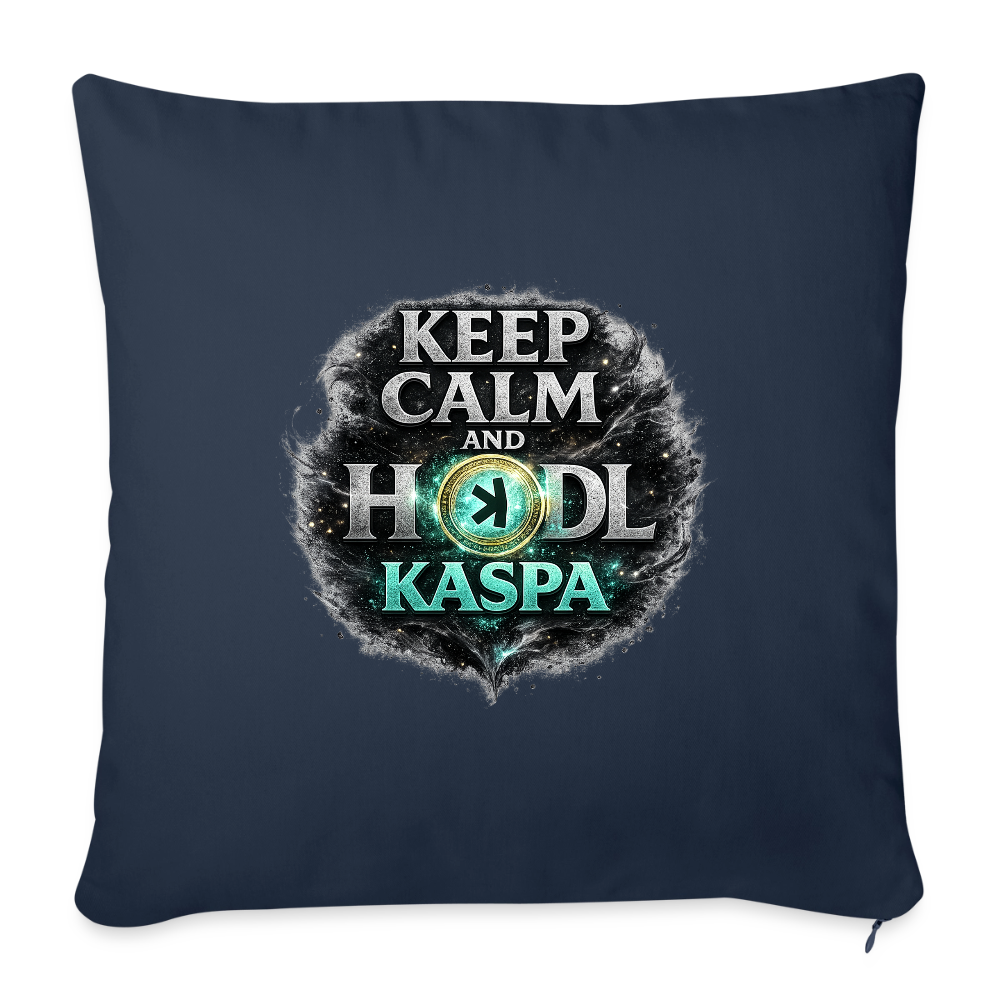Keep Calm and Hodl Kaspa (Fan-Art) - Polster 44 x 44 cm - Navy