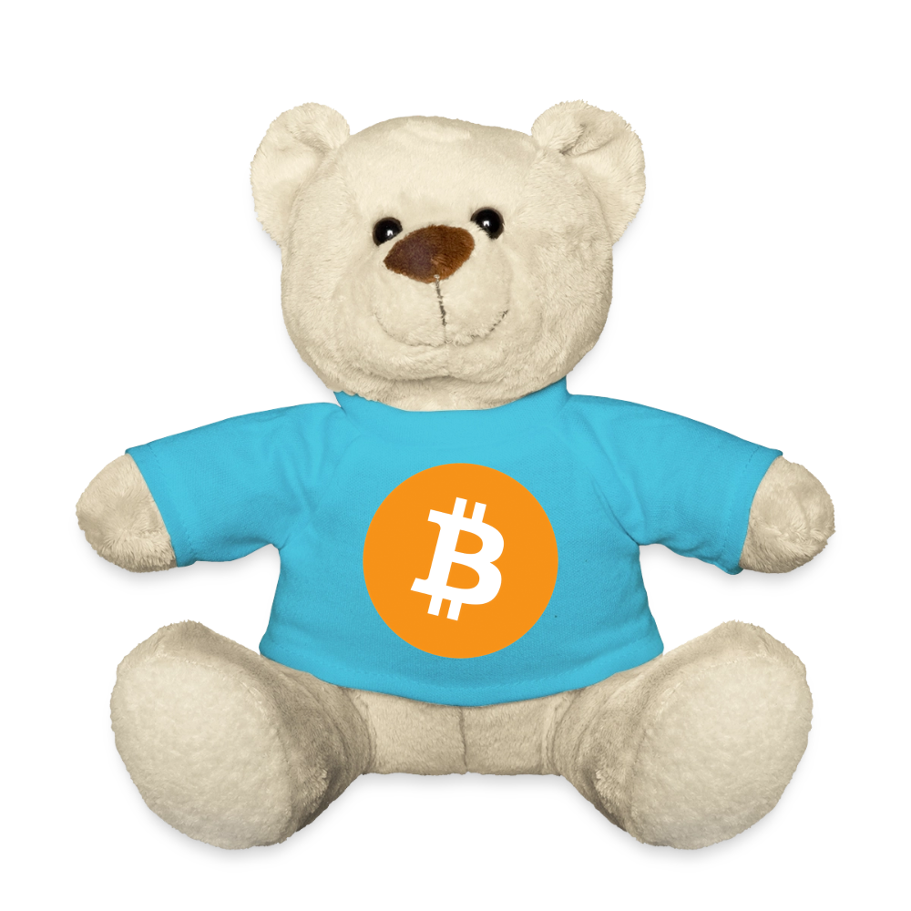 Bitcoin Logo (Original) - Teddybär - Atollblau