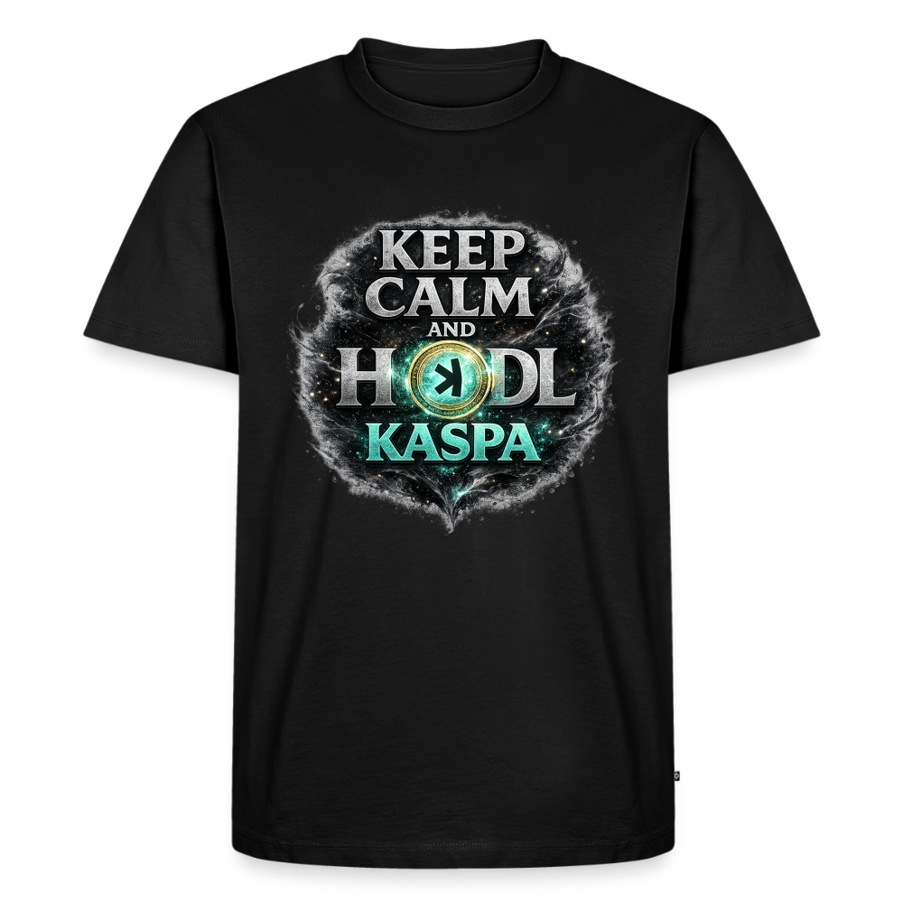 Keep Calm and Hodl Kaspa (Fan-Art) - Herren T-Shirt Premium - Schwarz