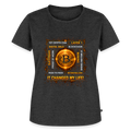 Bitcoin Changed Life (Fan-Art) - Damen T-Shirt Premium - Anthrazit meliert