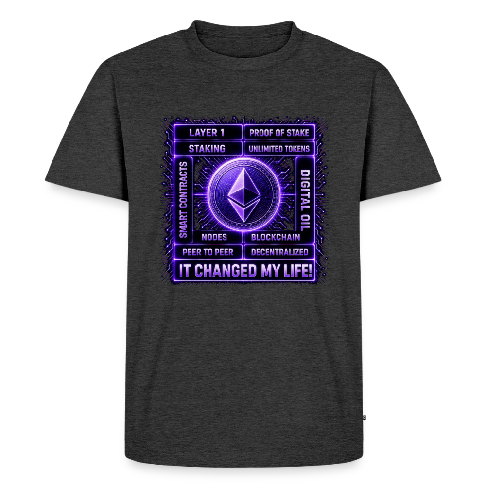 Ethereum Changed Life (Fan-Art) - Herren T-Shirt Premium - Anthrazit meliert