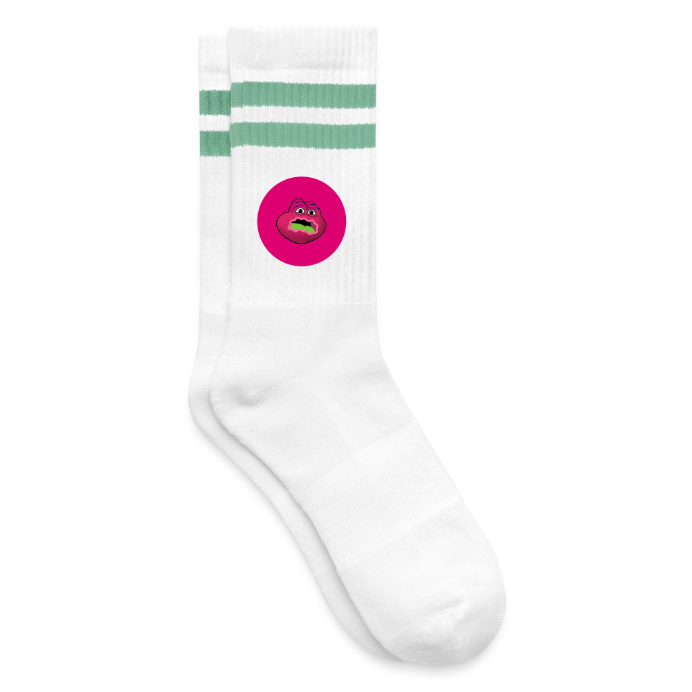 Jerry The Turtle Logo (Remix-Design) - Tennissocken Premium - Weiß/Mint