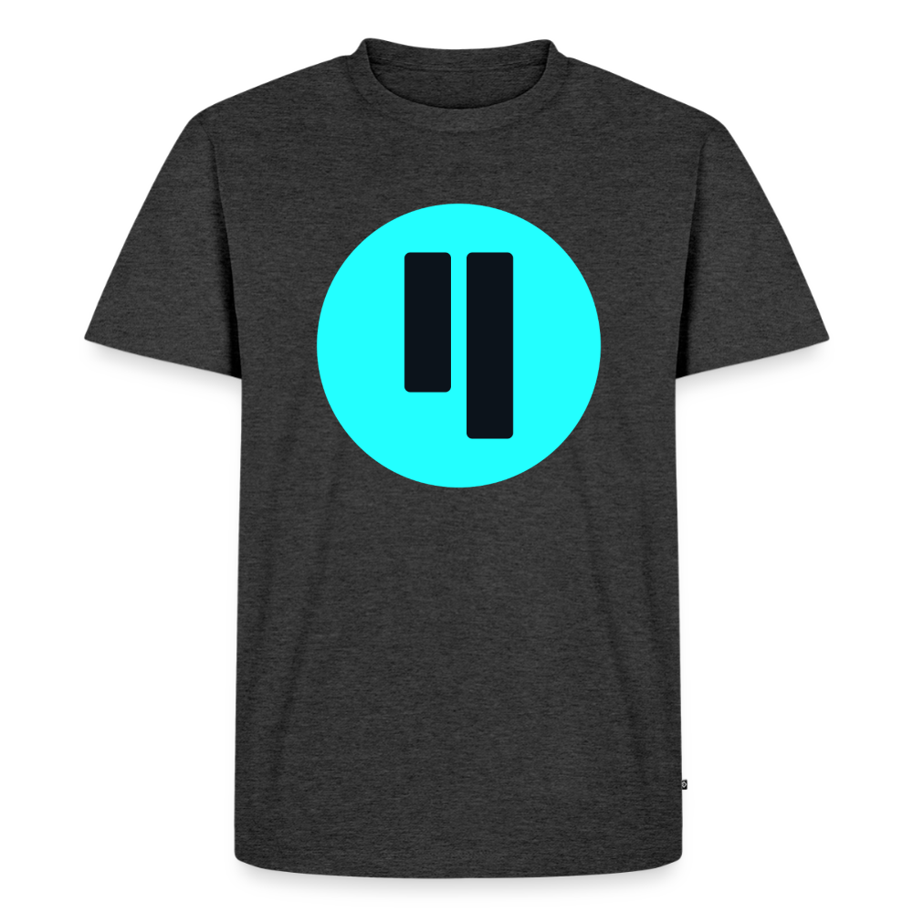 Qubic Logo (Original) - Herren T-Shirt Premium - Anthrazit meliert