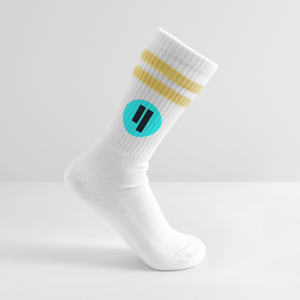 Qubic Logo (Original) - Tennissocken Premium - Weiß/Gelb