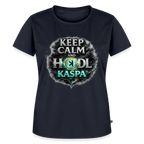 Keep Calm and Hodl Kaspa (Fan-Art) - Damen T-Shirt Premium - Navy