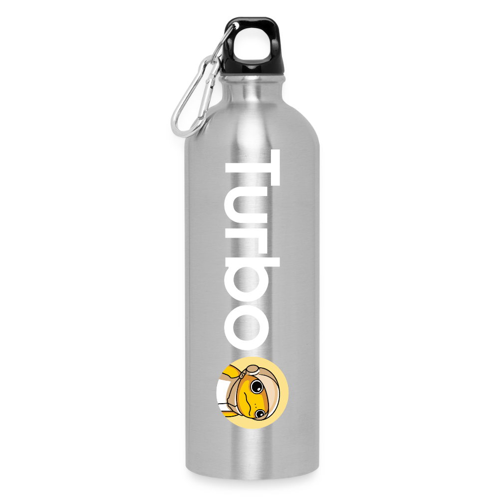 Turbo Full Logo (Original) - Trinkflasche mit Karabiner 750 ml - Lightsilver