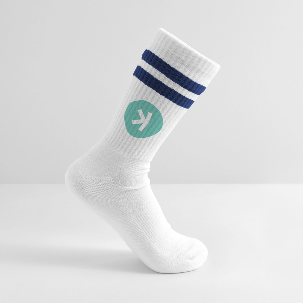 Kaspa Logo hell (Original) - Tennissocken Premium - Weiß/Navy