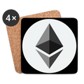 Ethereum Logo (Original) - Untersetzer (4er-Set) - Weiß