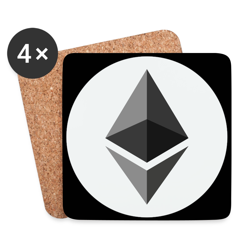 Ethereum Logo (Original) - Untersetzer (4er-Set) - Weiß