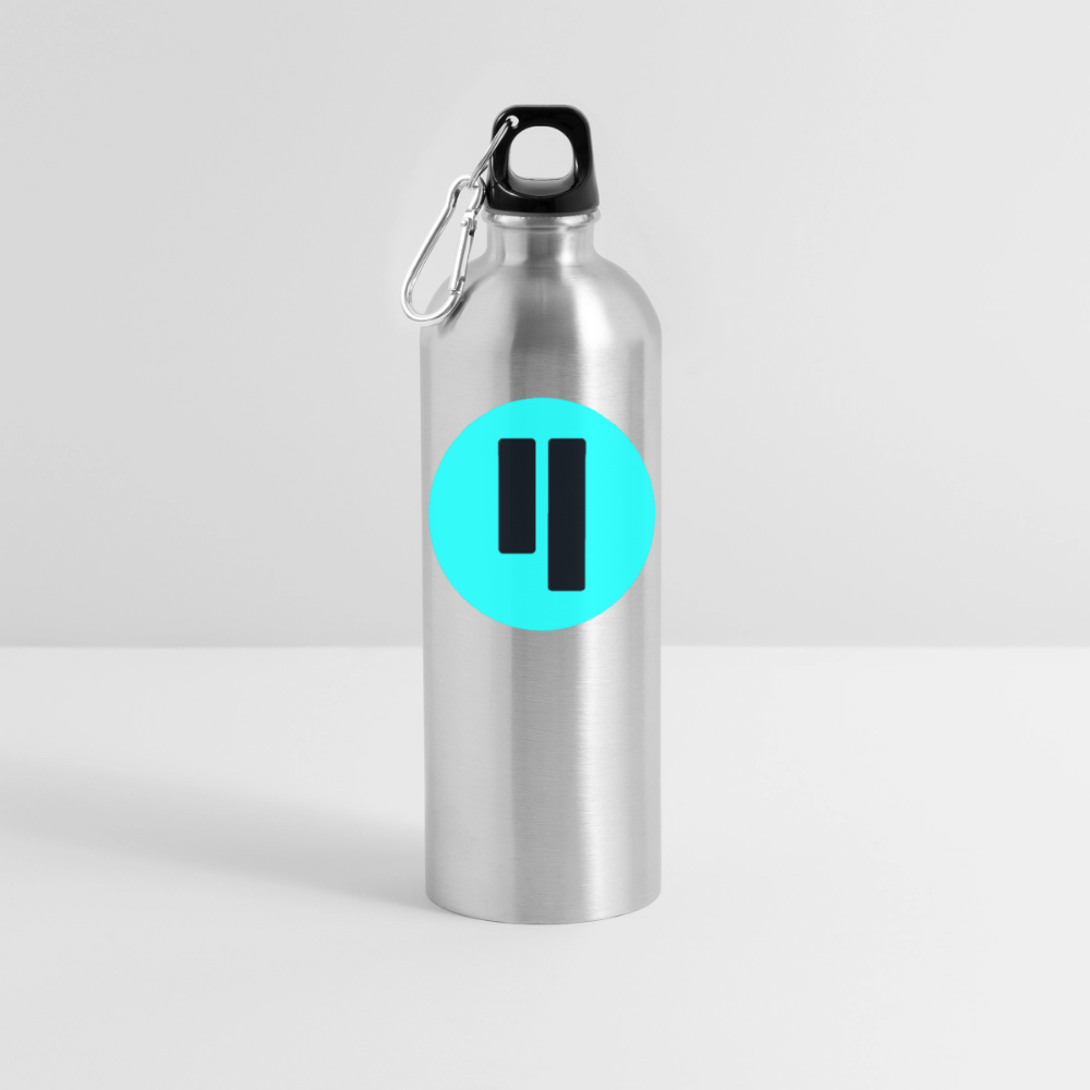 Qubic Logo (Original) - Trinkflasche mit Karabiner 750 ml - Lightsilver
