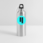 Qubic Logo (Original) - Trinkflasche mit Karabiner 750 ml - Lightsilver