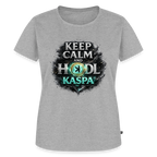 Keep Calm and Hodl Kaspa (Fan-Art) - Damen T-Shirt Premium - Grau meliert