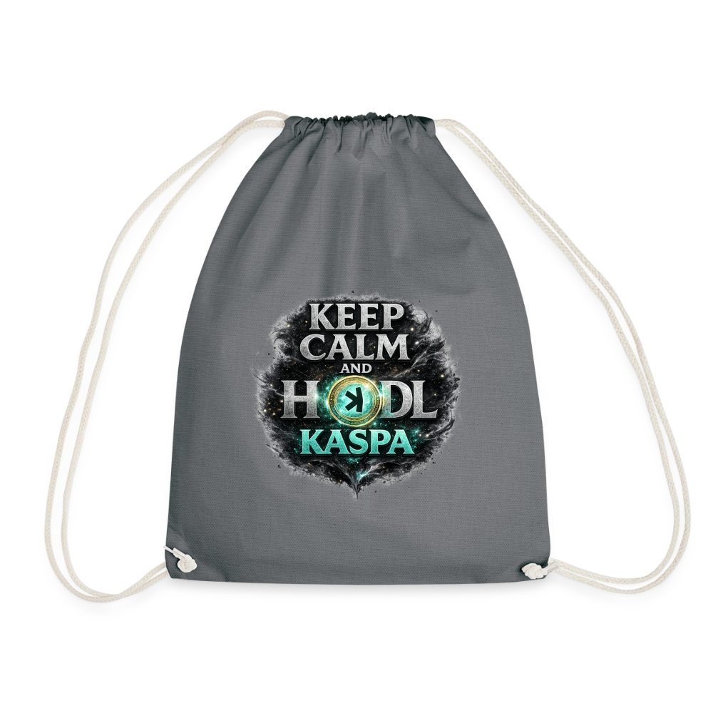 Keep Calm and Hodl Kaspa (Fan-Art) - Turnbeutel - Grau