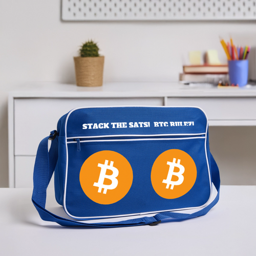 Bitcoin Rulez (Original) - Retro Tasche - Blau/Weiß