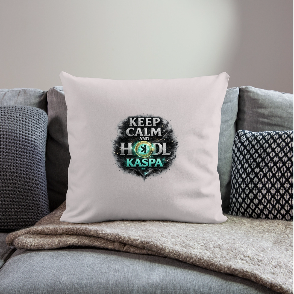 Keep Calm and Hodl Kaspa (Fan-Art) - Polster 44 x 44 cm - helles Taupe