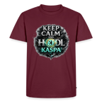 Keep Calm and Hodl Kaspa (Fan-Art) - Herren T-Shirt Premium - Burgunderrot