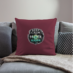 Keep Calm and Hodl Kaspa (Fan-Art) - Polster 44 x 44 cm - Burgunderrot