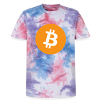 Bitcoin Logo (Original) - Unisex T-Shirt Premium Tie Dye - Pink/Lila/Blau
