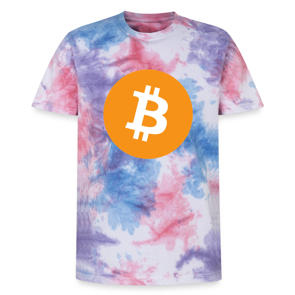 Bitcoin Logo (Original) - Unisex T-Shirt Premium Tie Dye - Pink/Lila/Blau