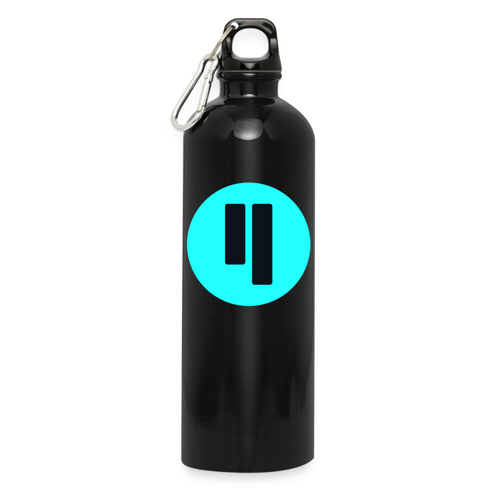 Qubic Logo (Original) - Trinkflasche mit Karabiner 750 ml - Schwarz