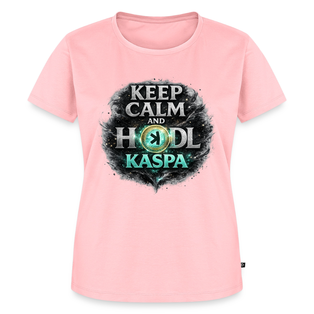 Keep Calm and Hodl Kaspa (Fan-Art) - Damen T-Shirt Premium - Rosa