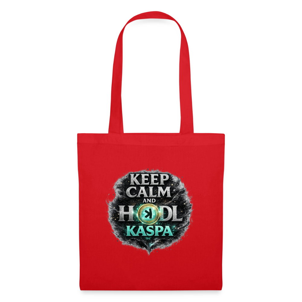 Keep Calm and Hodl Kaspa (Fan-Art) - Stofftasche - Rot