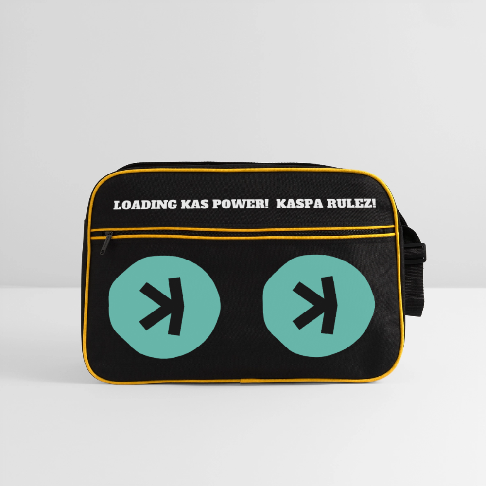 Kaspa Rulez dunkel (Original) - Retro Tasche - Schwarz/Gold
