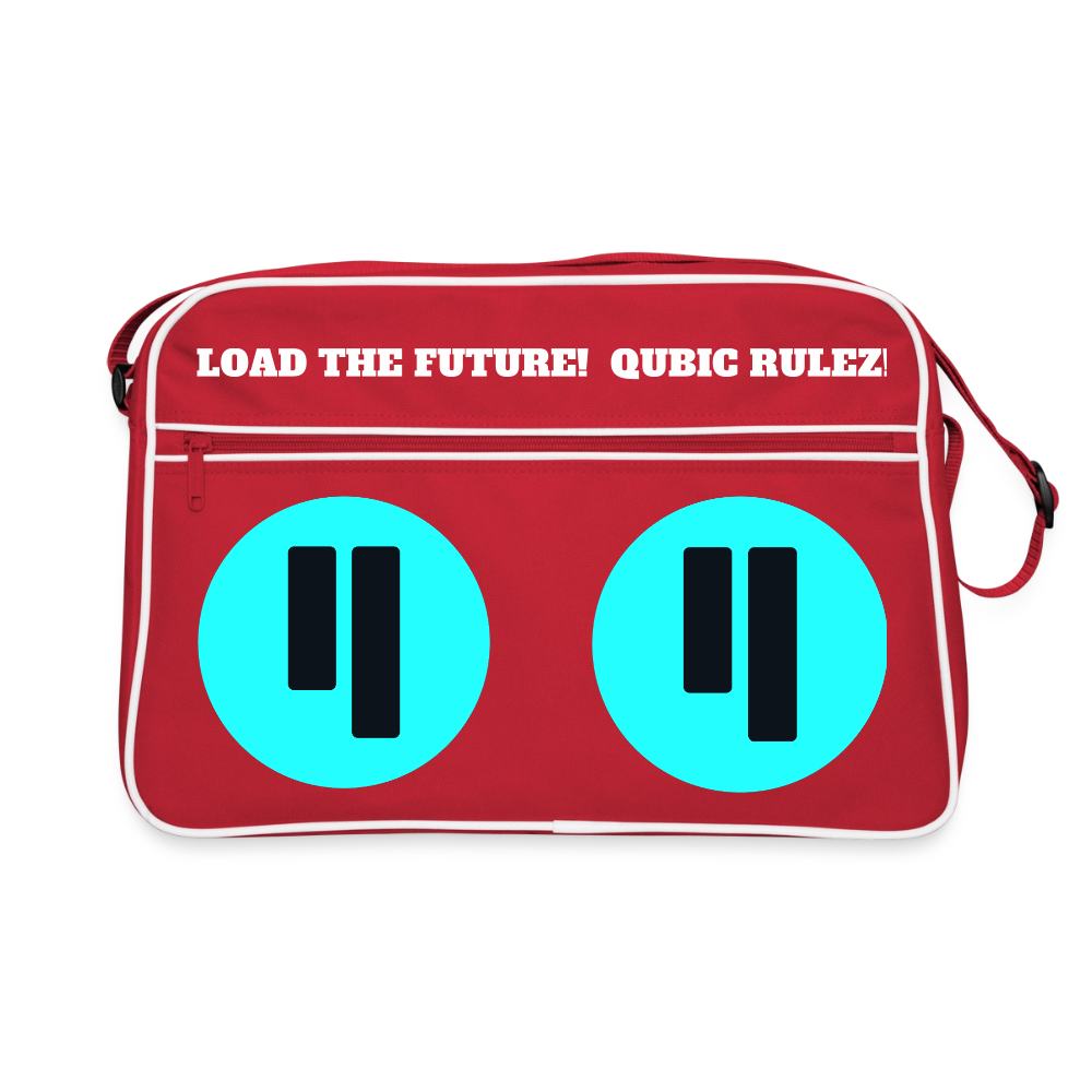 Qubic Rulez (Original) - Retro Tasche - Rot/Weiß