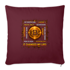 Bitcoin Changed Life (Fan-Art) - Polster 44 x 44 cm - Burgunderrot