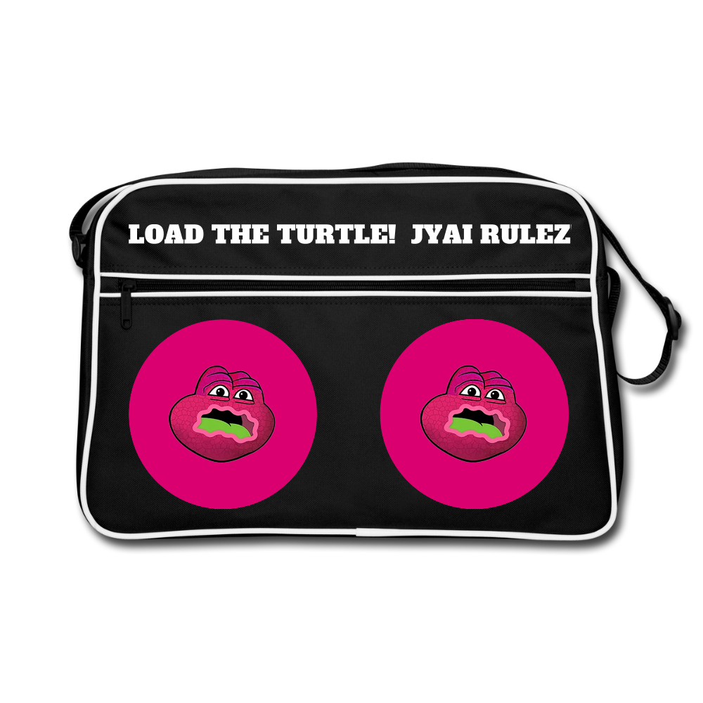 Jerry The Turtle Rulez (Remix-Design) - Retro Tasche - Schwarz/Weiß