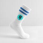 Qubic Logo (Original) - Tennissocken Premium - Weiß/Blau