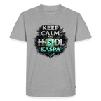 Keep Calm and Hodl Kaspa (Fan-Art) - Herren T-Shirt Premium - Grau meliert