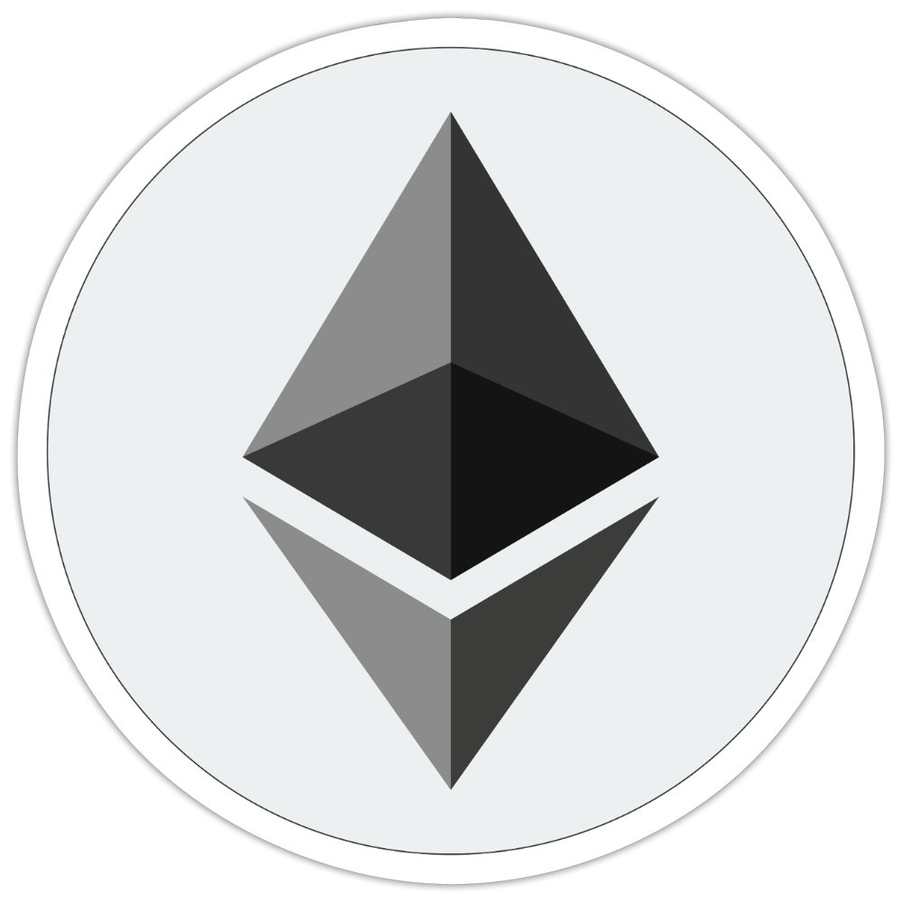 Ethereum Logo (Original) - Sticker 10 x 10 cm - Mattweiß