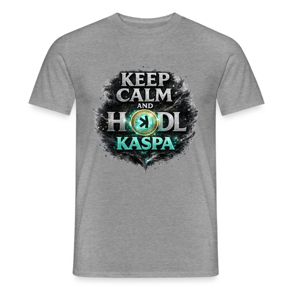 Keep Calm and Hodl Kaspa (Fan-Art) - Herren T-Shirt - Graphit meliert