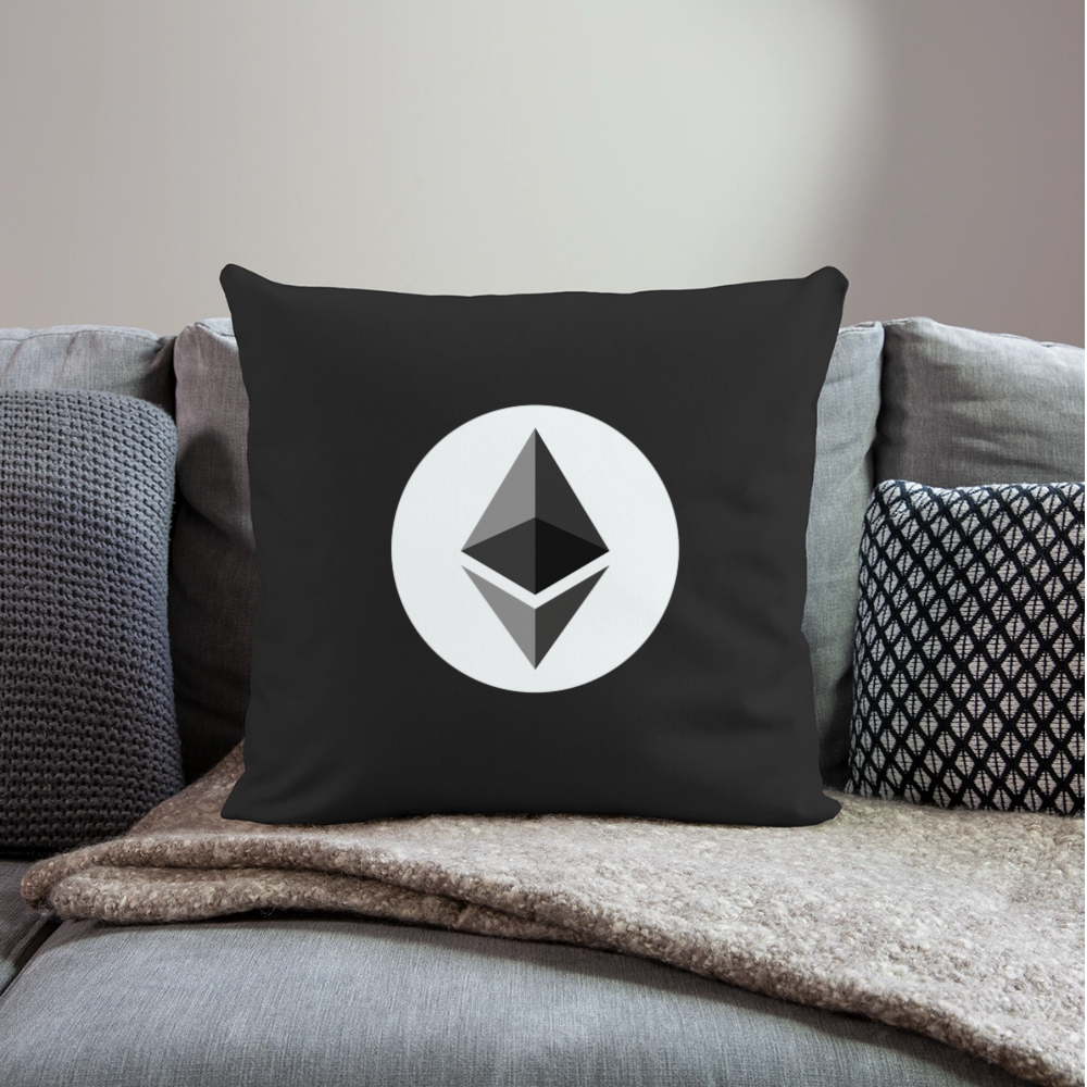 Ethereum Logo (Original) - Polster 44 x 44 cm - Schwarz