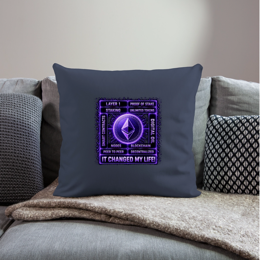 Ethereum Changed Life (Fan-Art) - Polster 44 x 44 cm - Navy