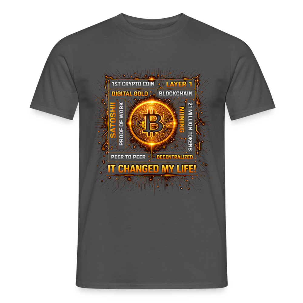 Bitcoin Changed Life (Fan-Art) - Herren T-Shirt - Anthrazit