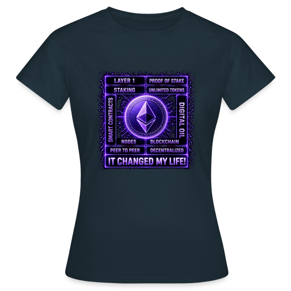 Ethereum Logo (Original) - Damen T-Shirt - Navy