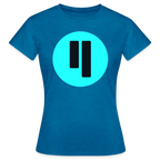 Qubic Logo (Original) - Damen T-Shirt - Antikblaues Saphir meliert