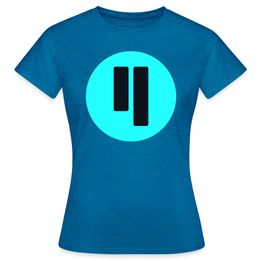 Qubic Logo (Original) - Damen T-Shirt - Antikblaues Saphir meliert