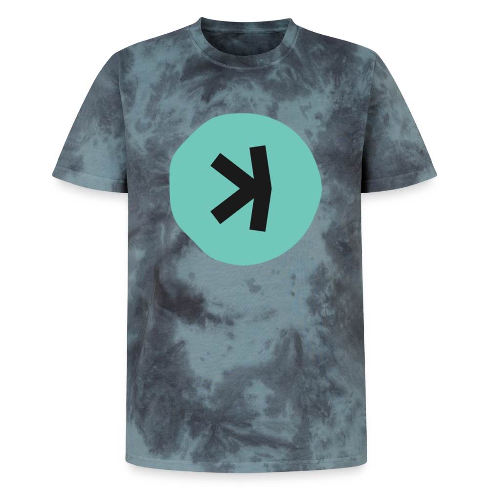 Kaspa Logo dunkel (Original) - Unisex T-Shirt Premium Tie Dye - Schwarz/Blau